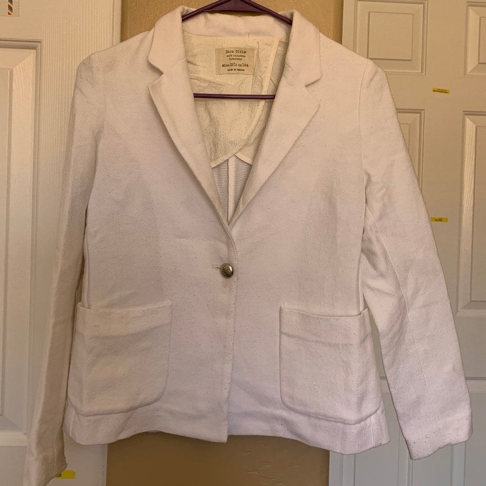 Teenager white formal jacket